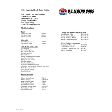2024 Legend Car Retail Price Guide