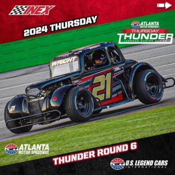 New faces and two countries parked it in Atlanta Motor Speedway victory lane during Round 6 of Thursday Thunder?? Rooki...