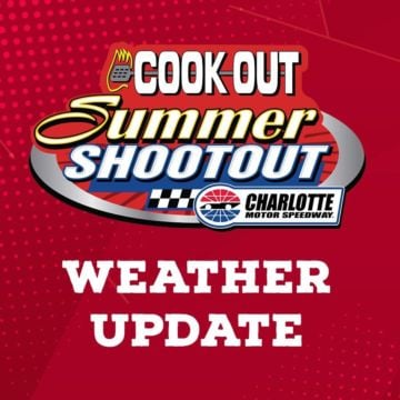 NEWS | Tonight's Round 8 of the Cook Out Summer Shootout at Charlotte Motor Speedway has been postponed until Tuesday, J...