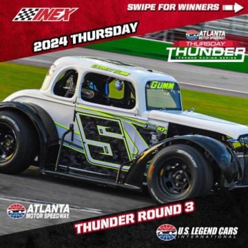 New and familiar faces parked it in Thursday Thunder victory lane Wednesday night at Atlanta Motor Speedway?? Chargers:...